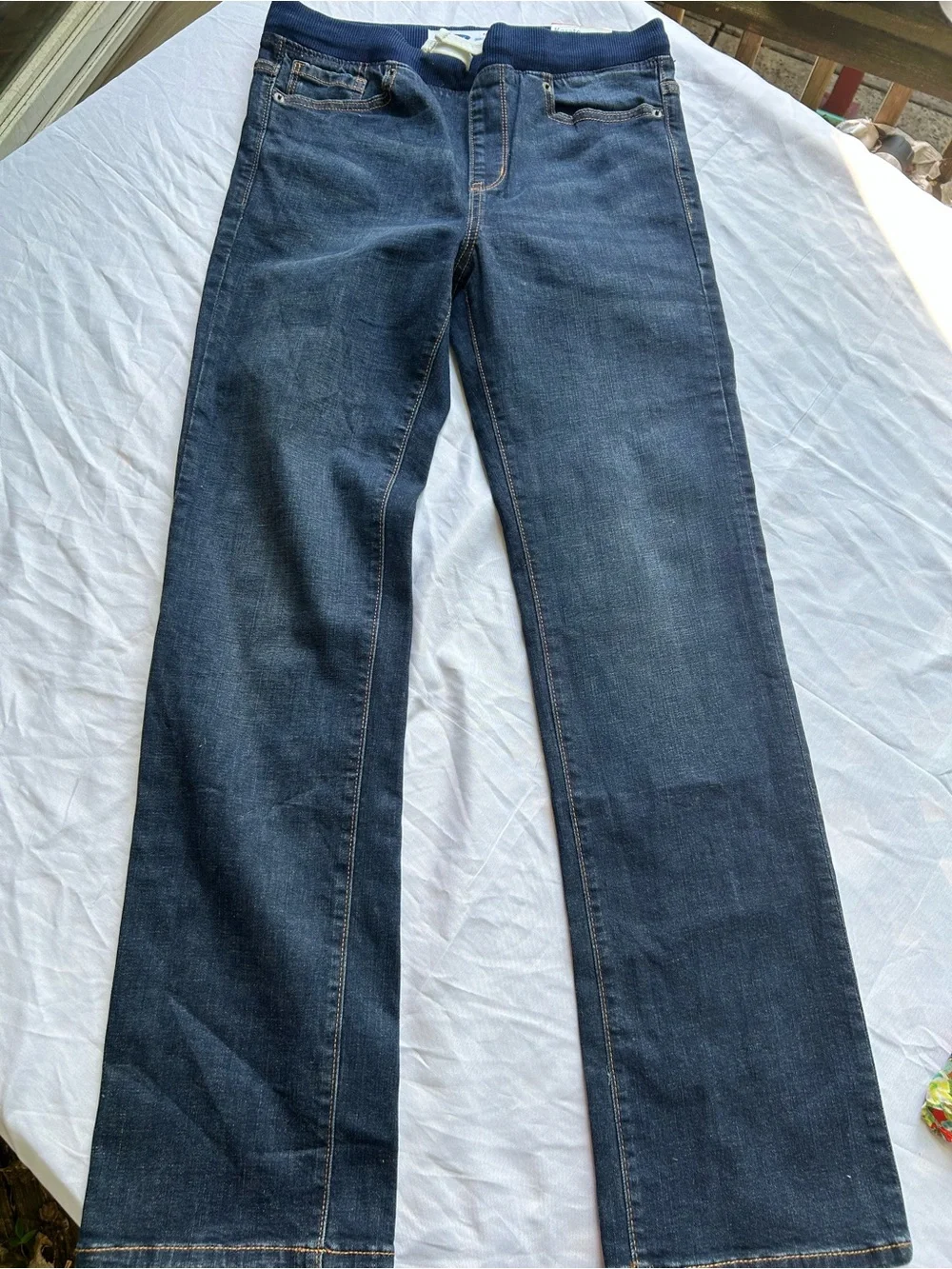 Old Navy Dark Blue Boy’s denim Karate Slim  adjustable Waistband XL (14-16) NWT